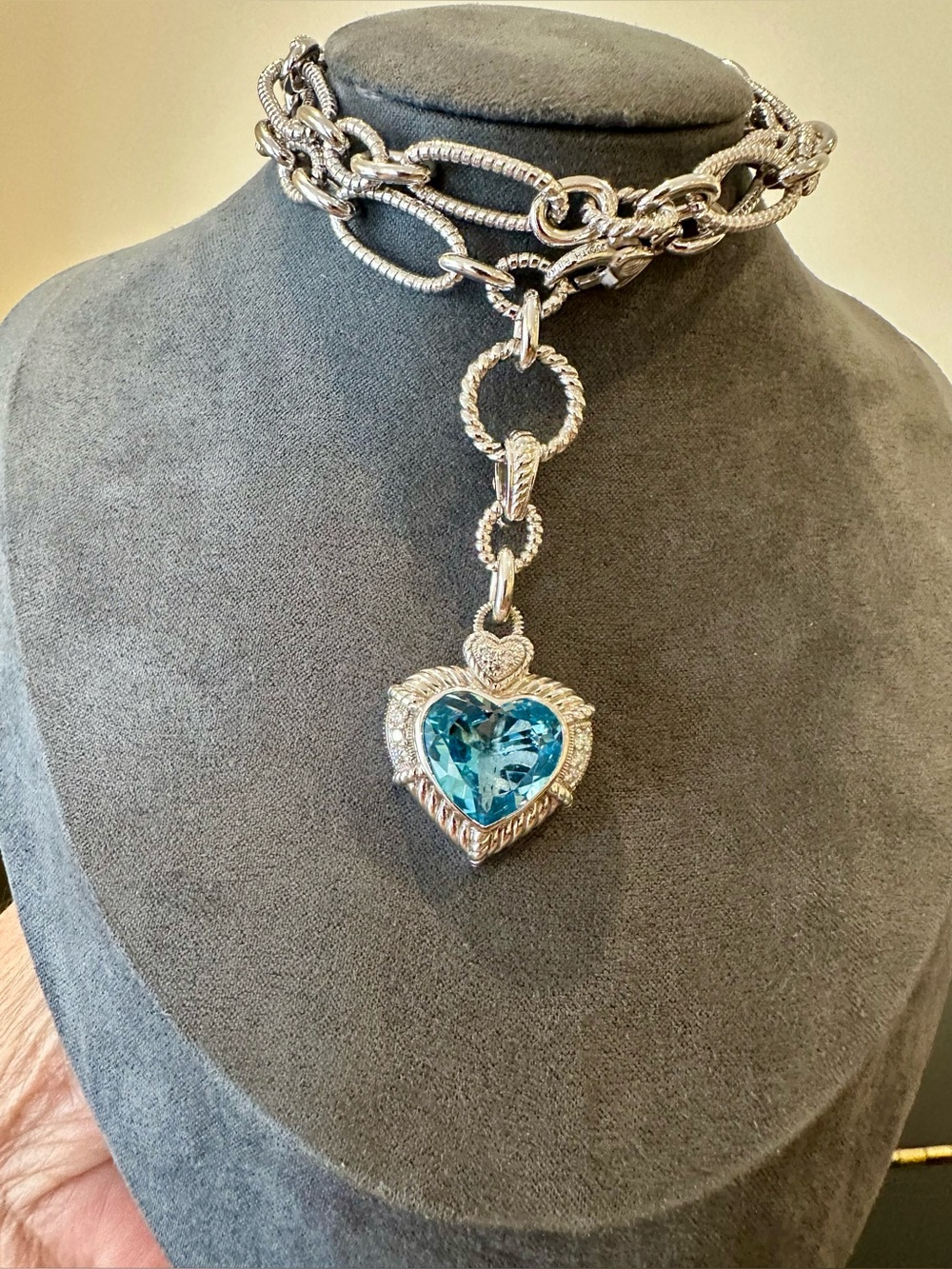 Judith Ripka Luxury Vintage Designer Couture Authentic Formal Silver Necklace - Picture 9 of 17